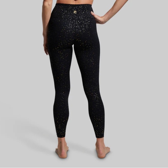 Born Primitive Synergy Legging in Black with Gold Speckled Print - Picture 3 of 8